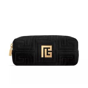 Balmain Black Velvet Cosmetics Bag Travel Pouch NEW